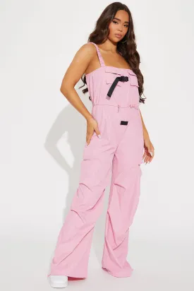 Amber Utility Jumpsuit - Pink