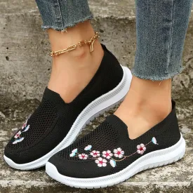 AMOZAE- -  Knitted Embroidered Flats