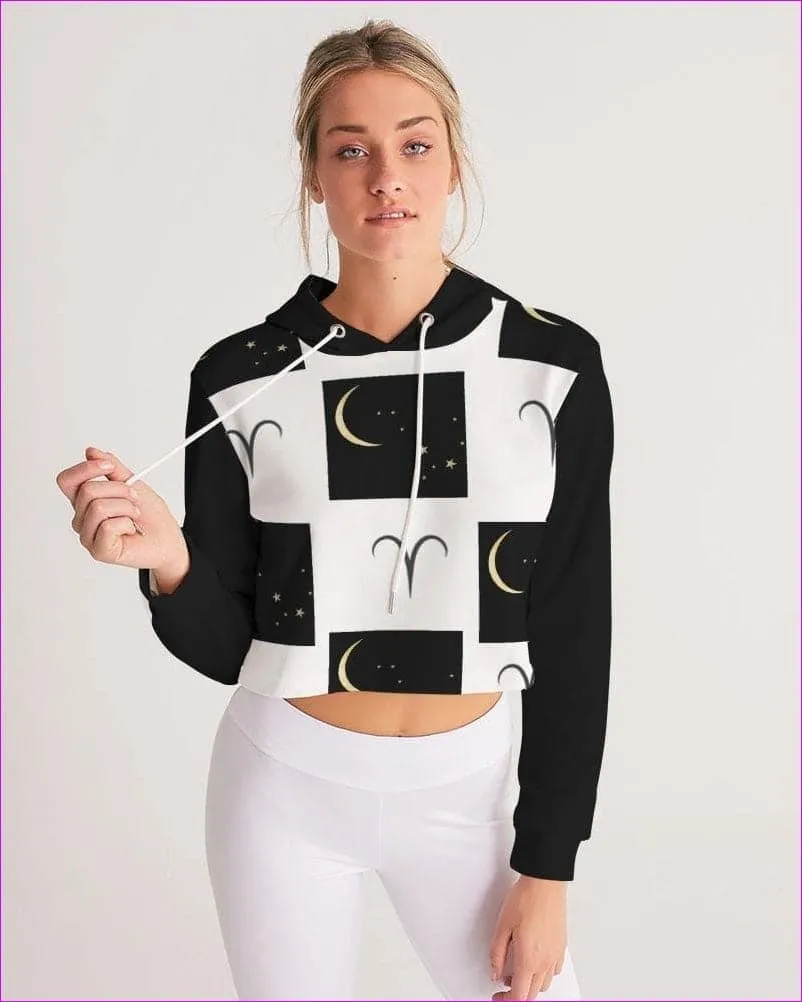 Aries Moon  Womens Cropped Hoodie