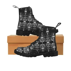 Black Fire Black and Gray Boots for Men (Black)