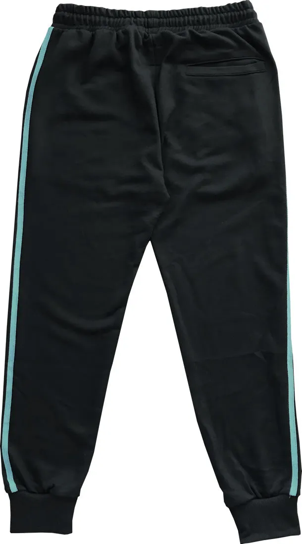 Black with Blue Stripes Jogger Sweatpants