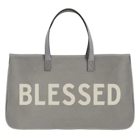 Blessed Gray Canvas Tote