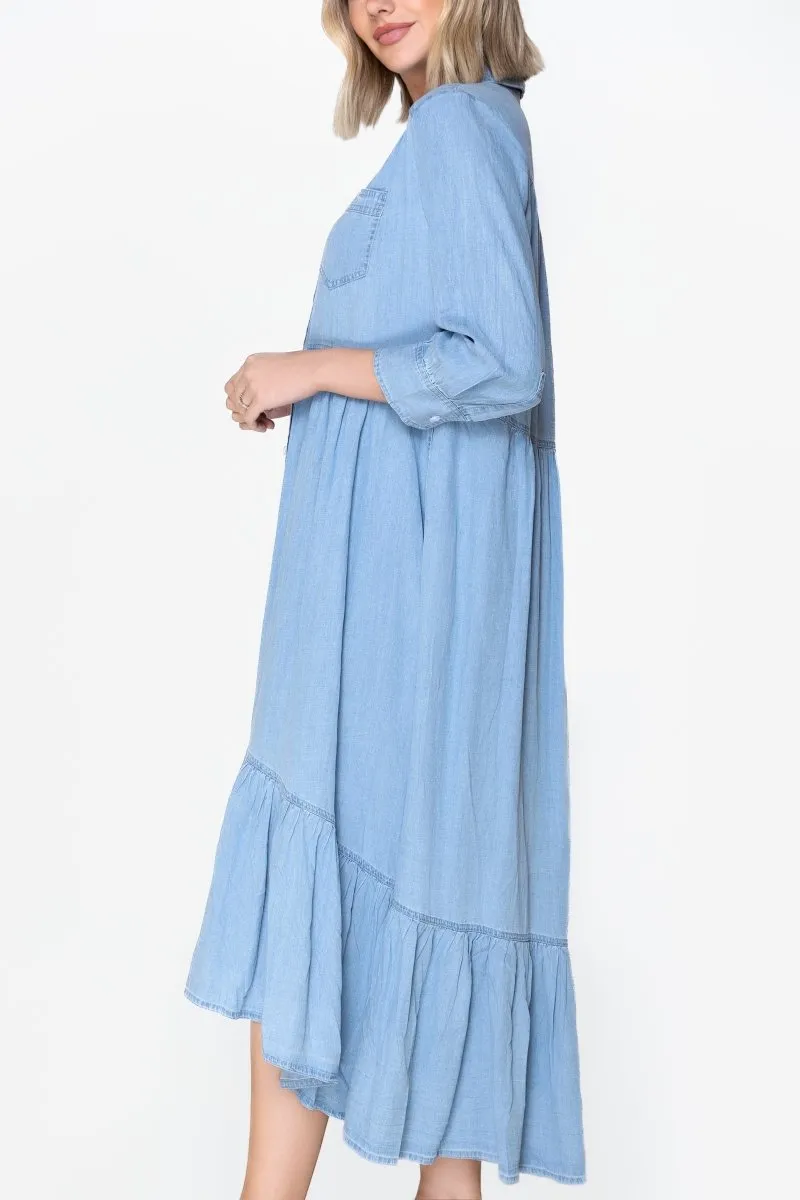 CAMILLE DRESS (CHAMBRAY)