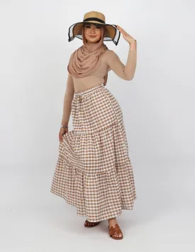 Checkered Cotton Skirt