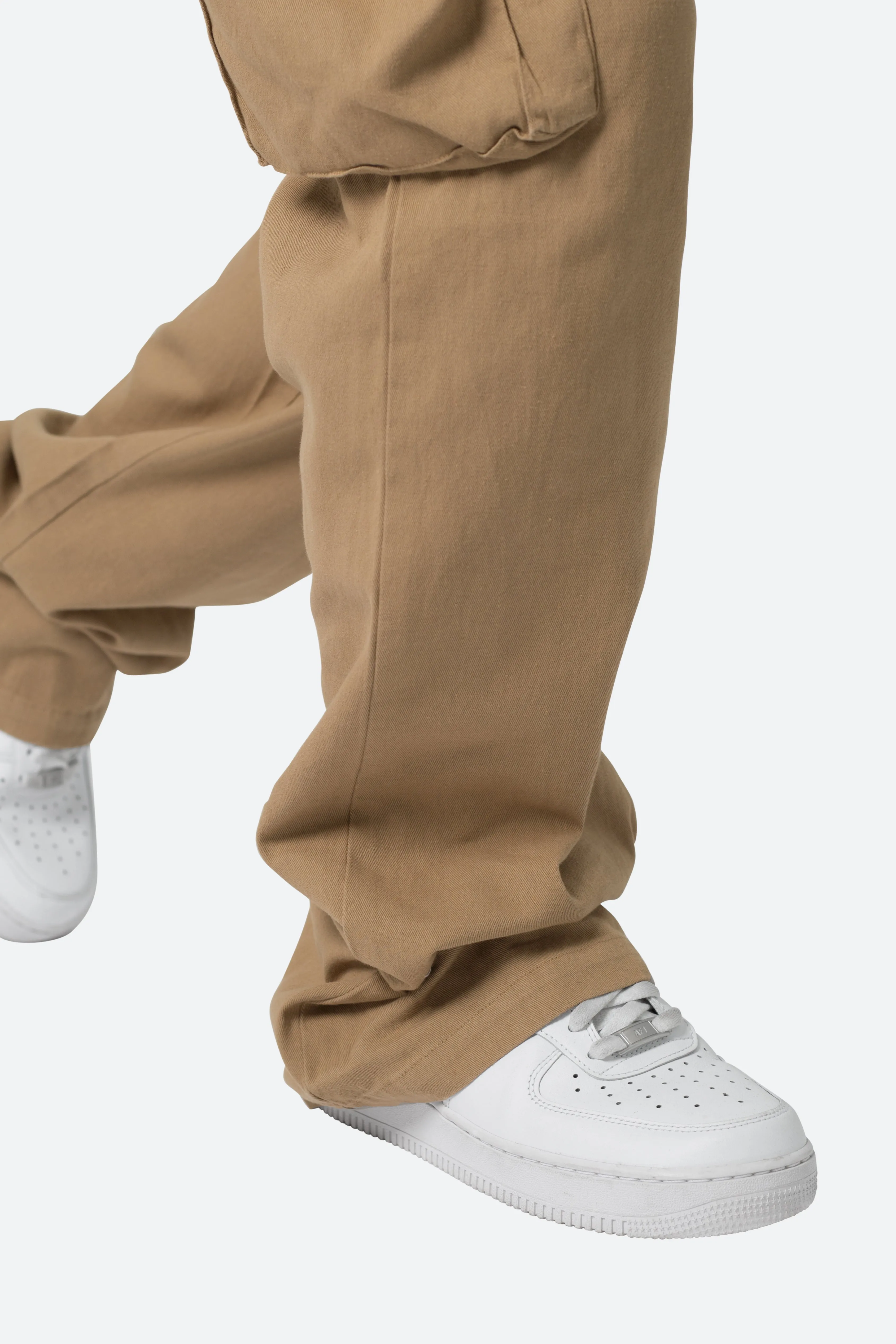 Drawcord Flare Cargo Pants - Khaki