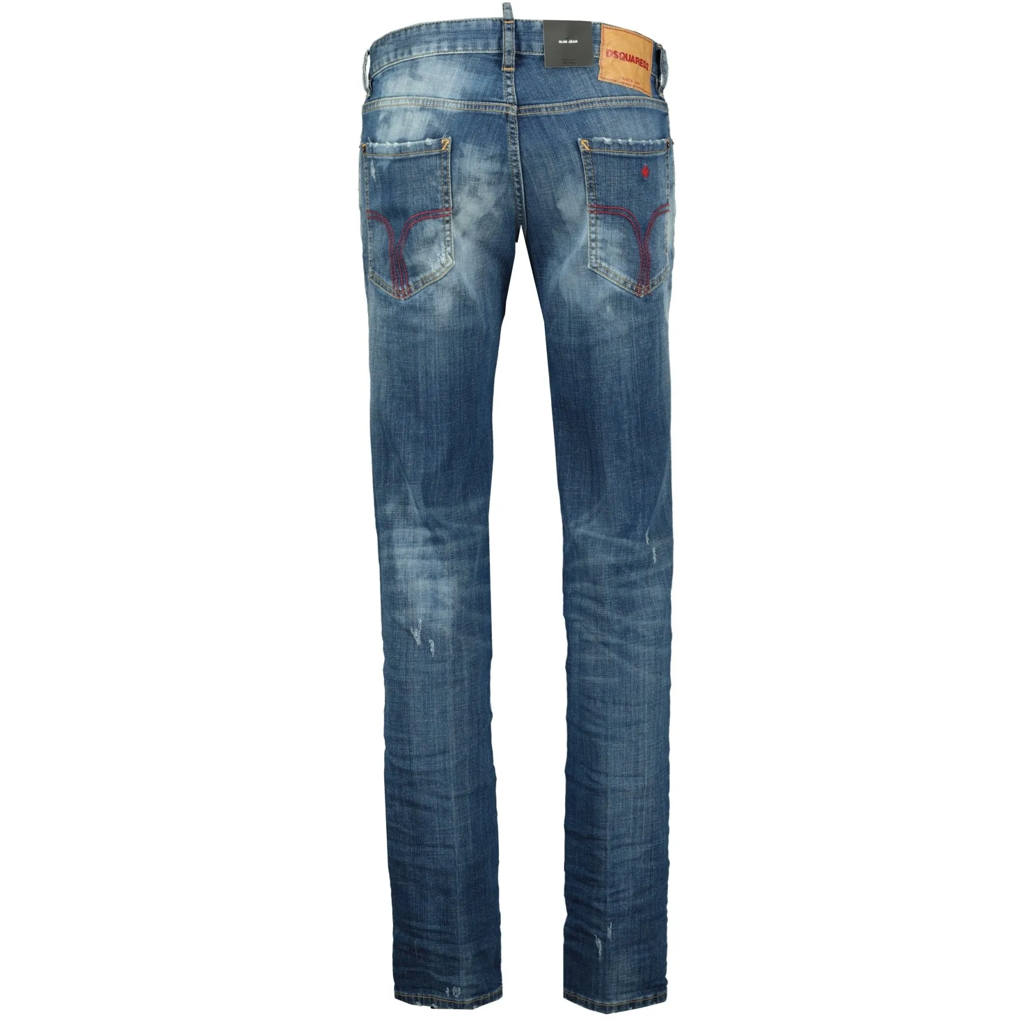 DSQUARED2 'Skater' Jeans Distressed Stitch Paint Splatter Blue