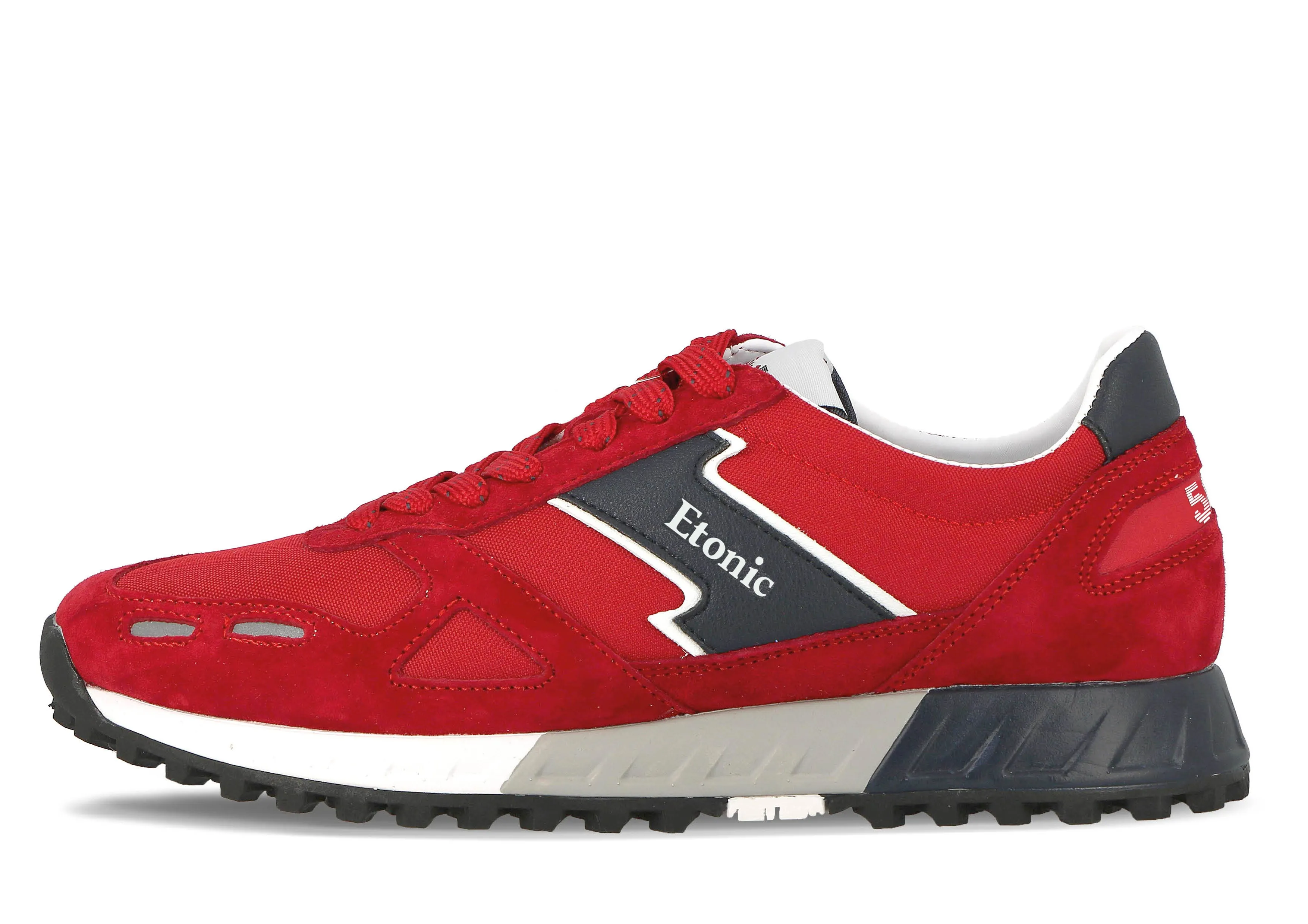 Etonic PR538 runners in red suede and red canvas upper