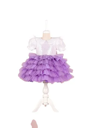 Helena White & Lilac Party Dress