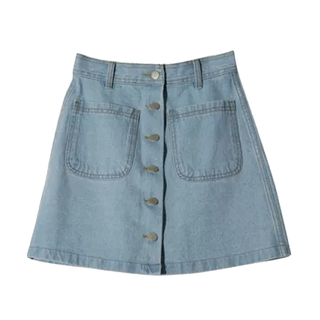 High Waist Denim Pocket Mini Skirt