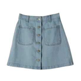 High Waist Denim Pocket Mini Skirt