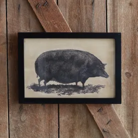 Homestead Framed Pig Canvas