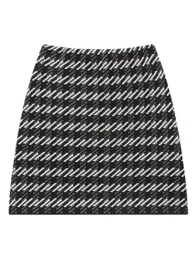 Houndstooth Print Knitted Skirts Women Spring Fashion High Waist Bodycon Mini Skirt Female B-008