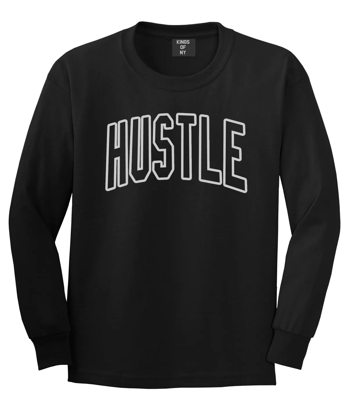 Hustle Outline Mens Long Sleeve T-Shirt