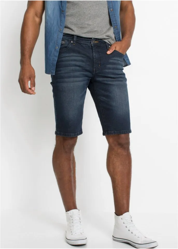 John Baner Jeanswear Slim Fit Stretch Jeans Shorts, Blue