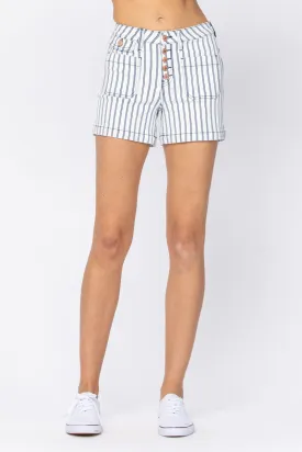 Judy Blue Stripe Patch Pocket Shorts