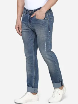 Mid Blue Washed Slim Fit Jeans | JadeBlue