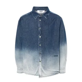 MSGM Faded Blue Denim Shirt