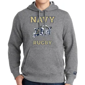 Navy Midshipmen Cotton Hoodie, Athletic Heather Gray - Goat