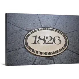 "1826 date stone, Faneuil Hall, Boston, Massachusetts" Canvas Wall Art