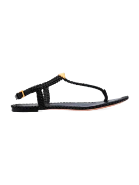 rockstud cobra-weave leather sandals