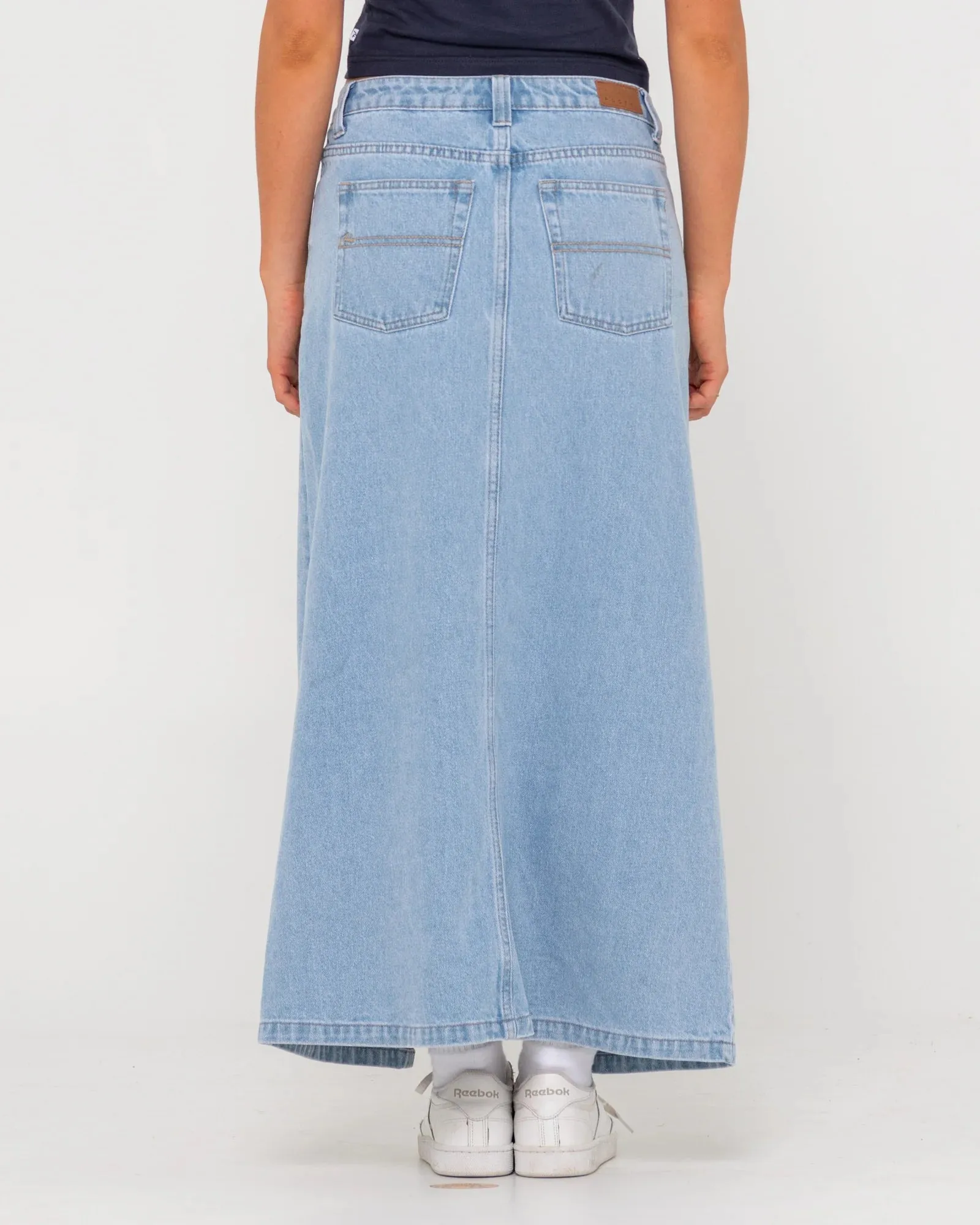 Rusty Celeste Low Rise Denim Maxi Skirt