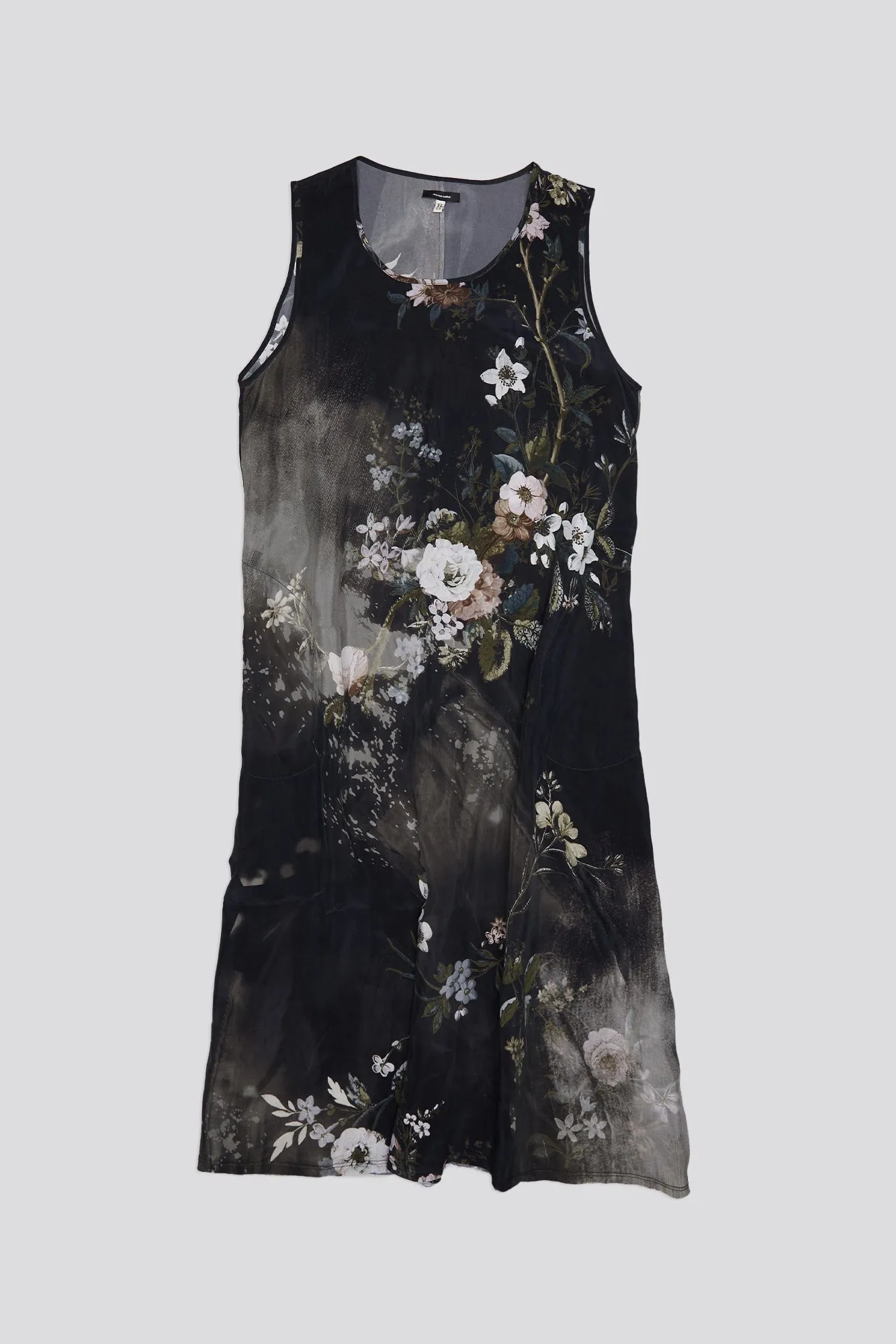 SLEEVELESS MIDI - BLEACHED BLACK FLORAL