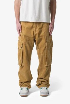 Mens Ultra Baggy Khaki Corduroy Cargo Pants