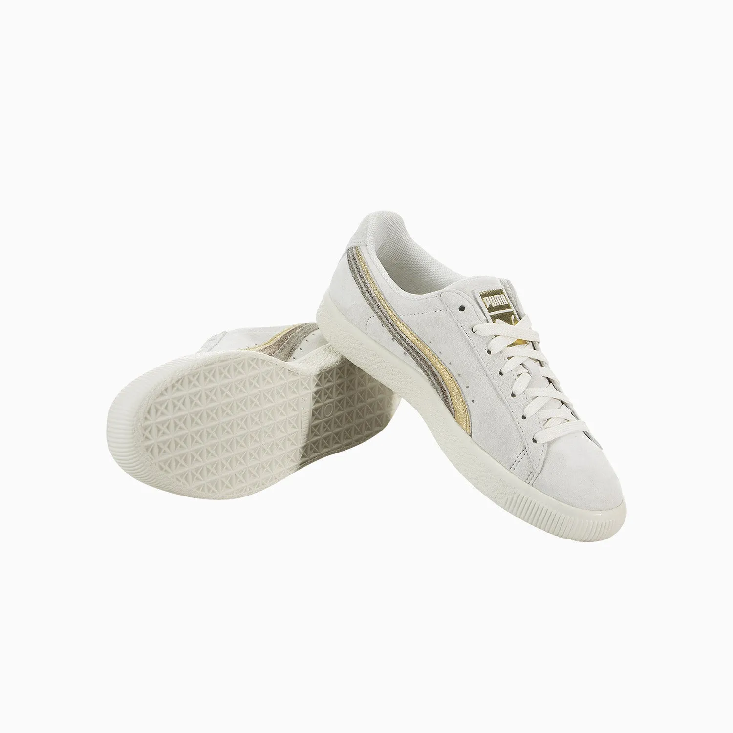 Women's  Clyde Metal Leather "Whisper White Gold Bronze"